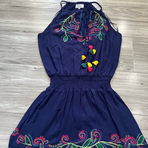 Parker Dresses & Skirts - Parker Blue and Pink Embellished Tie Front Sundress